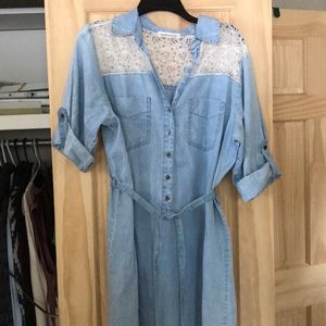 Adorable Chambray Shirt Dress